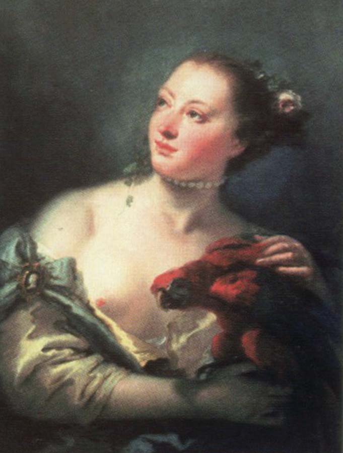 young woman with macaw